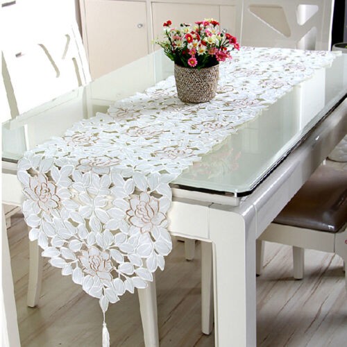 New white lace table - new,