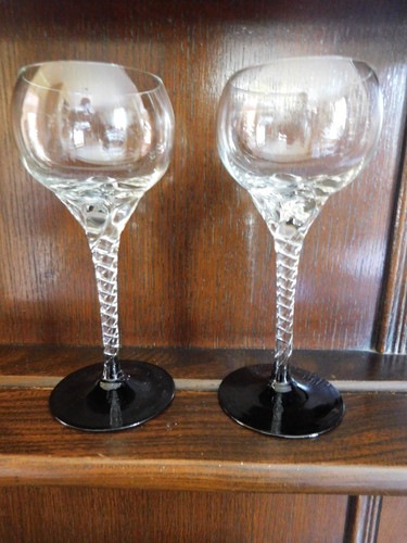 Vintage twisted crystal stem - twisted,