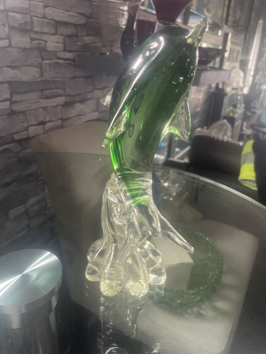 Large hand blown greenglass - large, hand-blown