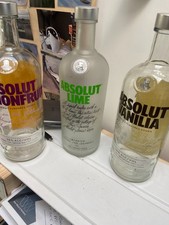 Absolut Vodka Passion Fruit Vanilla lemon & Lime 1 Litre empty bottle x4