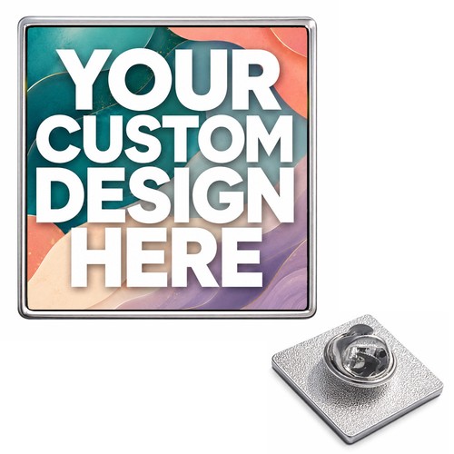 Personalised square pin badge - square,