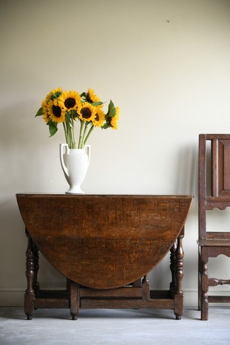 Antique solid oak drop leaf - solid,