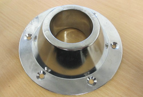 Chrome table leg top above - table,