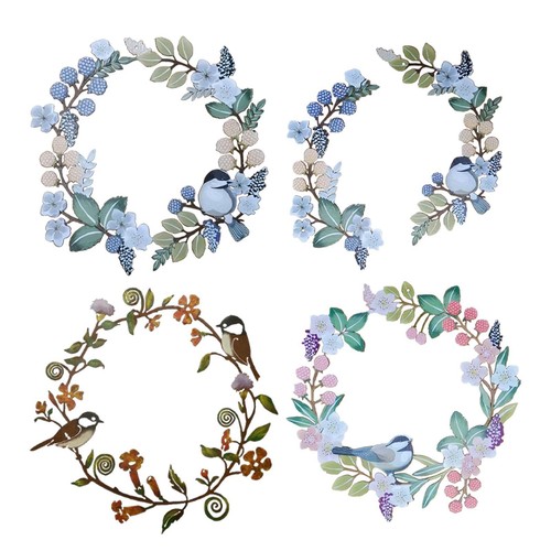 Bird garland chickadees - bird,