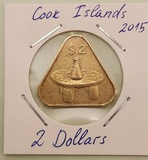 Cook Islands coin, 2 Dollars,  2015  'Kumete table'