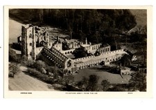 Yorkshire. Fountains Abbey from the Air. R/P.