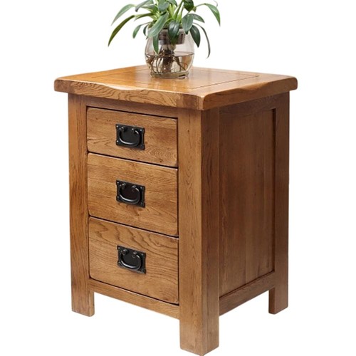 Wooden bedside table - 3, drawers