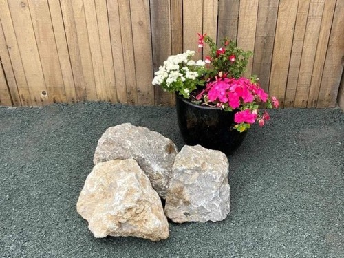 Grey limestone rockery stones - grey,