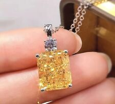Citrine Gemstone Silver Plated November Birthstone Pendant Necklace 