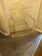 Ghost Louis Clear Yellow Arm Chair Modern Vanity Dresser Chair Contemporary