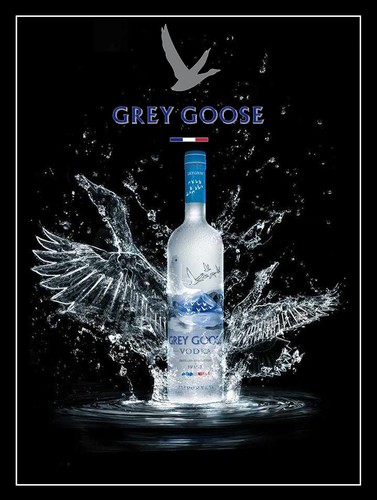 Grey goose art retro metal - grey, art,