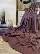 HUGE MTM Single Door Curtain 76x86" LINEN Purple Cream Eyelet LONG Full Length