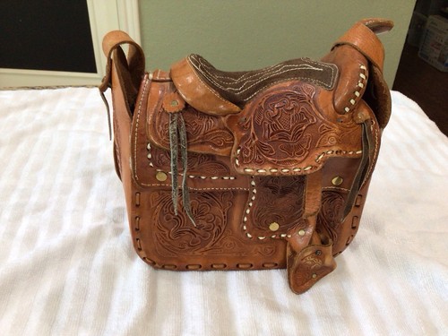 Vintage hand tooled leather - vintage,
