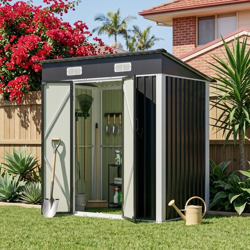 Galvanised metal garden shed - metal,