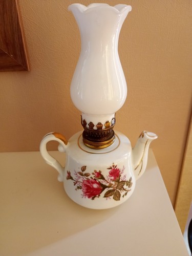 Vtg porcelain teapot oil - vtg,
