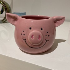 M&S Percy Pig Penny Succulent Plant Pot Holder Planter Pink Ceramic 3D Small