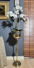 Tall Brass Plated Jardiniere