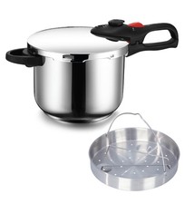 GEEPAS 6L Stainless Steel Pressure Cooker Induction Kitchen Catering Cookware