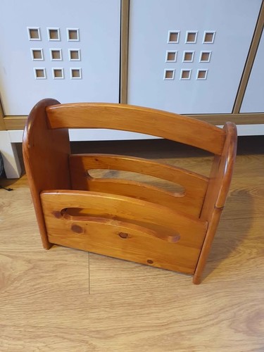 Wooden magazine newspaper rack - wooden,