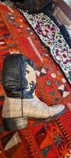Rancho HANDMADE Ivory/Bla Cowboy Western HORNBACK Crocodile ALLIGATOR Skin Boots
