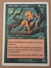 Magic The Gathering EXODUS MIRRI CAT WARRIOR green card MTG