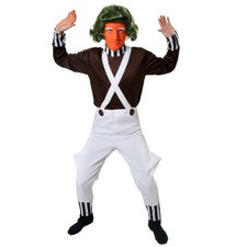 MEN'S FACTORY WORKER COSTUME CHOCOLATE ADULTS BOOK FILM TV SHOW FANCY DRESS