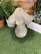 STONE GARDEN TRADITIONAL LARGE TOADSTOOL MUSHROOM 2 PIECE ORNAMENT