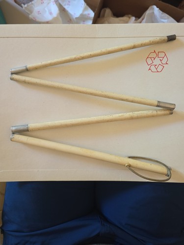 Vintage metal collapsible cane - metal,
