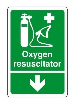 Oxygen resuscitator arrow - , down