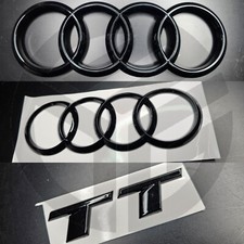 Audi TT MK1 1998-2006 S Line/ttrs Gloss Black Badges GRILLE/BOOT 249mm Version