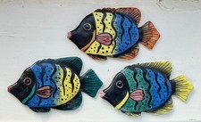 3 Small Ceramic Fish w Flat