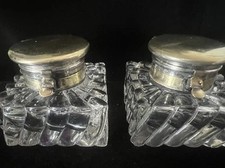 Inkstand Pair Desk Crystal And