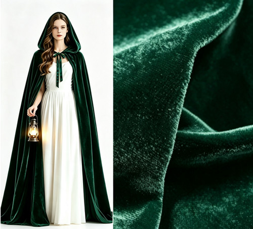 Velvet hooded cloak cape - hooded,