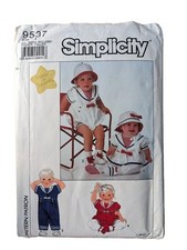 Simplicity Vintage Babies Sailor Suits & Hat 9537 Sizes 6 - 18 months Part Cut