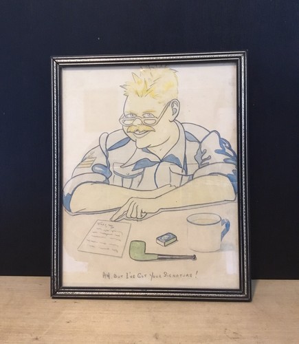 Vintage military cartoon - vintage,