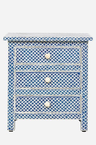 Dark blue bone inlay - blue,