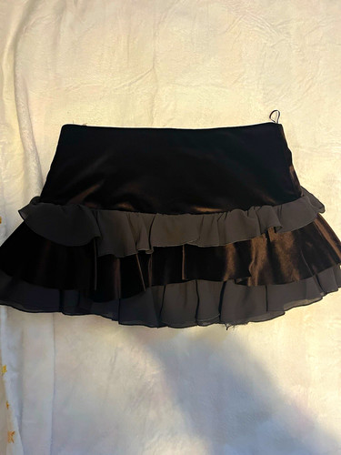 Zara black brown velvet mini - black/brown,