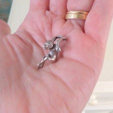 Antique Silver Articulated Monkey With Book Charm/Pendant