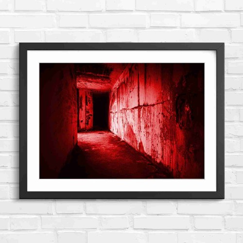 Dark abandoned bunker corridor - dark,