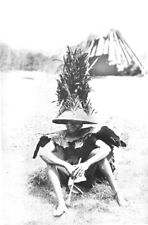 WINAM. Curious Head-dress, Tribe; stark naked; adorned ivory ostrich plumes 1900