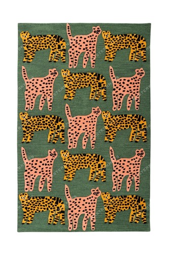 Catwalk dark green hand - green, tufted
