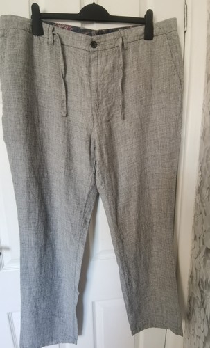 Next grey 100 linen trousers - linen,