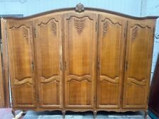 Vintage oak Louis XV style French armoire 5 door wardrobe  DISMANTLES