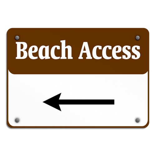 Horizontal metal sign beach - horizontal,