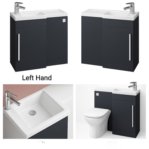 900mm grey basin sink - 900mm, lh