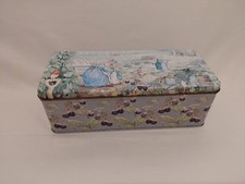 Beatrix Potter PETER RABBIT Brambles Garden Scene Long Rectangle Storage Box Tin