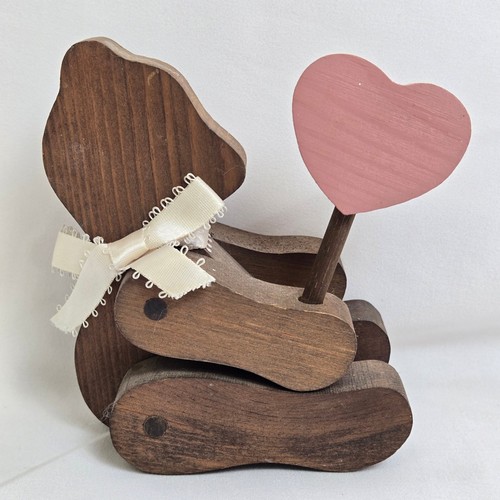 Wooden jointed bear - wooden,