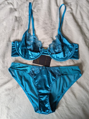 Handmade teal satin and - handmade,