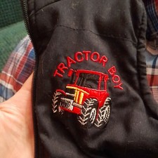 child's embroidered tractor body warmer  gilet