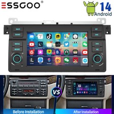32G Android 14 Apple CarPlay Car Stereo Radio GPS Head Unit For BMW 3 Series E46